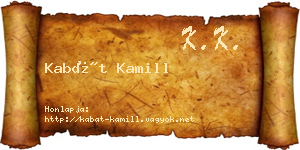 Kabát Kamill névjegykártya